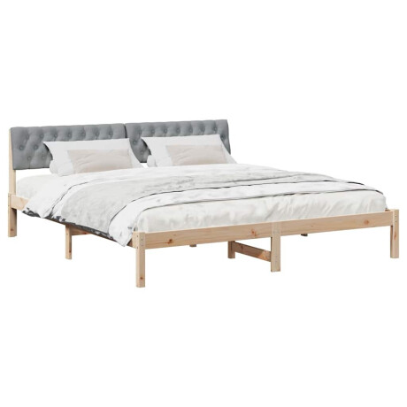 vidaXL Bedframe Bruin en lichtgrijs 180 x 200 cm Massief grenenhout afbeelding3 - 1