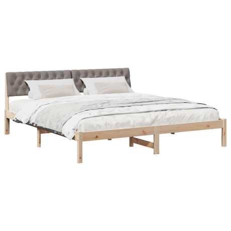 vidaXL Bedframe Bruin en taupe 180 x 200 cm Massief grenenhout afbeelding3 - 1