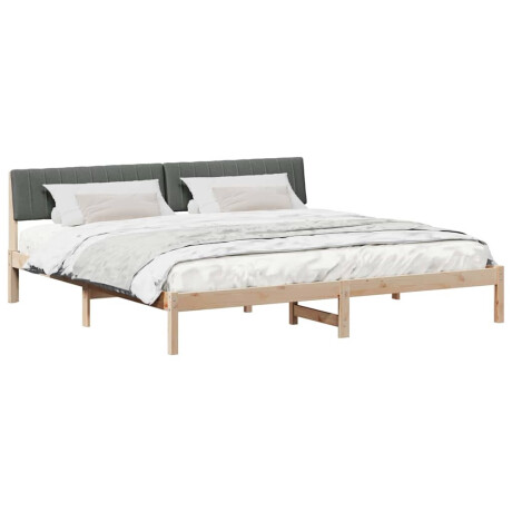 vidaXL Bedframe Bruin en donkergrijs 200 x 200 cm Massief grenenhout afbeelding3 - 1