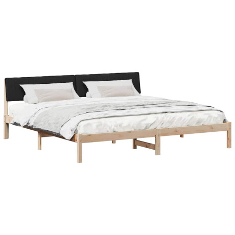 vidaXL Bedframe Bruin en zwart 200 x 200 cm Massief grenenhout afbeelding3 - 1