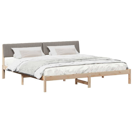 vidaXL Bedframe Bruin en taupe 200 x 200 cm Massief grenenhout afbeelding3 - 1