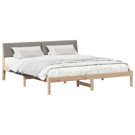 vidaXL Bedframe Bruin en taupe 180 x 200 cm Massief grenenhout afbeelding3 - 1