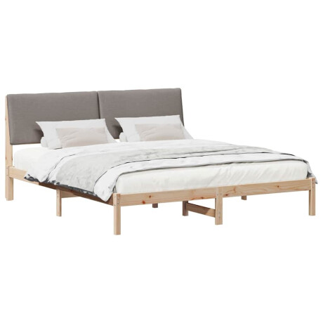 vidaXL Bedframe Bruin en taupe 180 x 200 cm Massief grenenhout afbeelding3 - 1