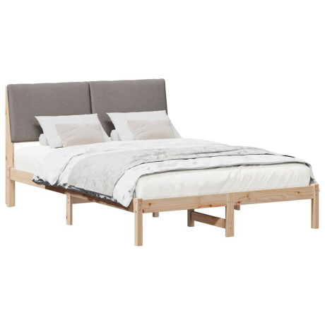 vidaXL Bedframe Bruin en taupe 150 x 200 cm Massief grenenhout afbeelding3 - 1
