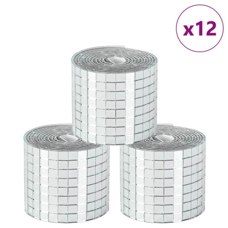 vidaXL Spiegelmozaïek Tegel Geometrisch 12 pcs Zilver 100 x 4 cm Glas afbeelding3 - 1