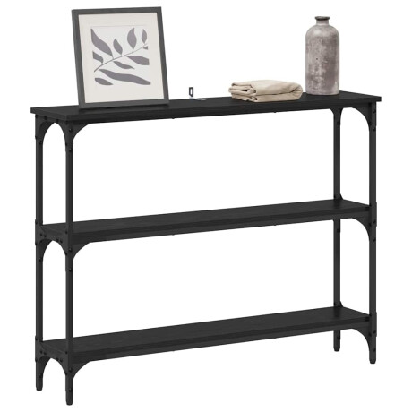 vidaXL Wandtafel met plank met opslag Zwart eiken 100 x 22.5 x 75 cm afbeelding3 - 1