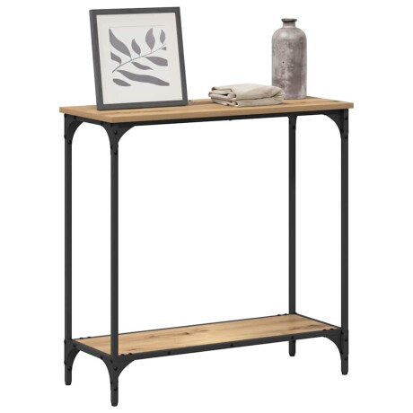 vidaXL Wandtafel met plank artisanaal eikenkleurig 75 x 30.5 x 75 cm afbeelding3 - 1
