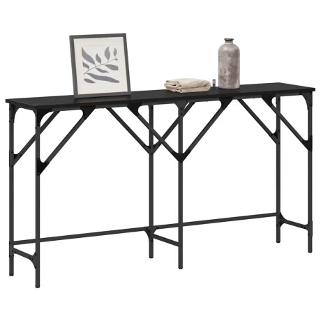vidaXL Wandtafel Zwart eiken 140 x 29 x 75 cm Bewerkt hout afbeelding3 - 1