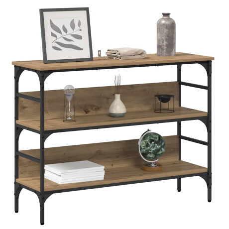 vidaXL Wandtafel artisanaal eikenkleurig 100 x 32 x 75 cm Bewerkt hout afbeelding3 - 1