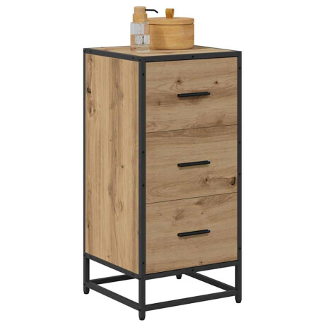 vidaXL Dressoir artisanaal eikenkleurig 35.5 x 35 x 76 cm Bewerkt hout afbeelding3 - 1