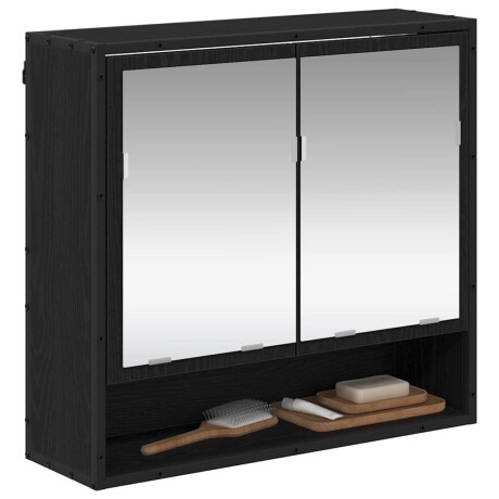 vidaXL Badkamer spiegelkast Zwart eiken 65 x 20 x 60 cm Bewerkt hout afbeelding3 - 1