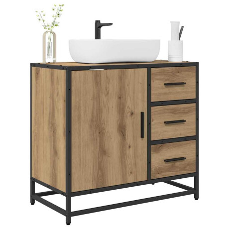 vidaXL Badkamertenk te kast artisanaal eikenkleurig 65 x 33 x 60 cm afbeelding3 - 1