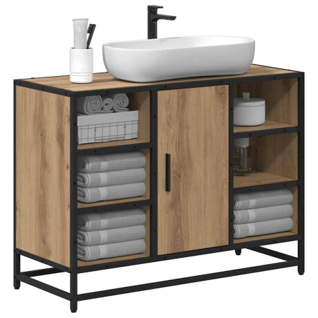 vidaXL Badkamertenk te kast artisanaal eikenkleurig 80 x 33 x 60 cm afbeelding3 - 1