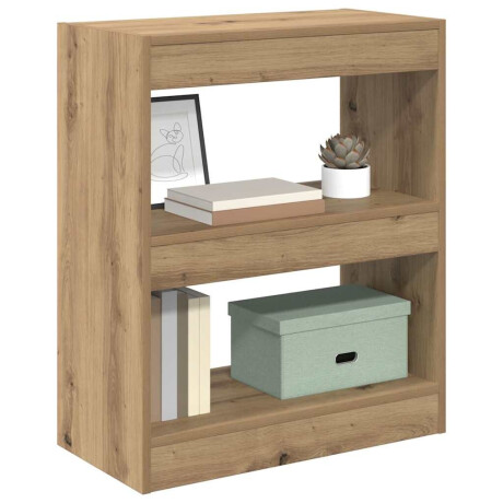 vidaXL Boekenkast artisanaal eikenkleurig 60 x 30 x 72 cm Bewerkt hout afbeelding3 - 1