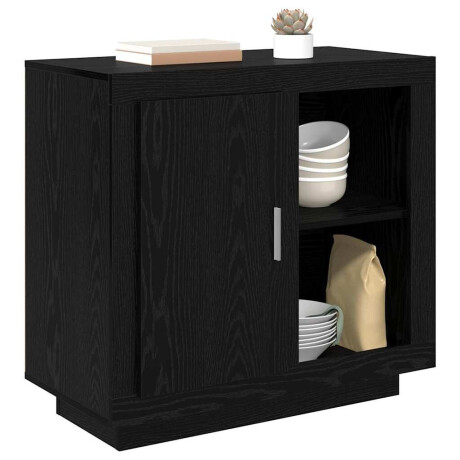 vidaXL Dressoir Zwart eiken 40 x 80 x 75 cm Bewerkt hout afbeelding3 - 1
