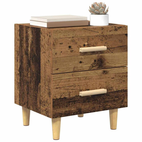 vidaXL Bedkast met lade Oud hout 40 x 35 x 47,5 cm Bewerkt hout afbeelding3 - 1