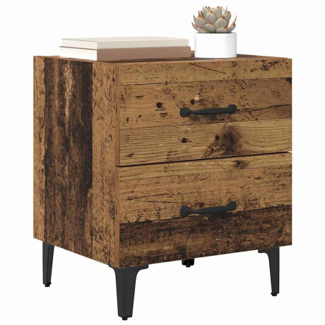 vidaXL Bedkast met lade Oud hout 40 x 35 x 47,5 cm Bewerkt hout afbeelding3 - 1