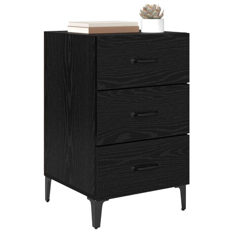 vidaXL Nachtkastje met lade Zwart eiken 40 x 40 x 66 cm Bewerkt hout afbeelding3 - 1