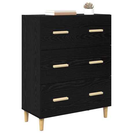 vidaXL Dressoir Zwart eiken 34 x 69,5 x 90 cm Bewerkt hout afbeelding3 - 1