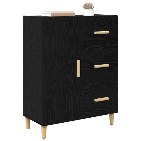 vidaXL Dressoir met lade Zwart eiken 34 x 69,5 x 90 cm Bewerkt hout afbeelding3 - 1