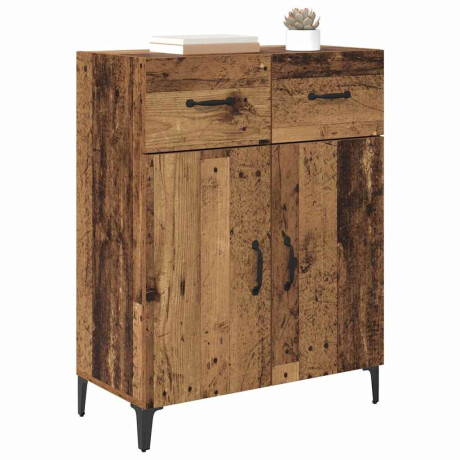 vidaXL Dressoir met lade Oudhout 69,5 x 34 x 90 cm Bewerkt hout afbeelding3 - 1