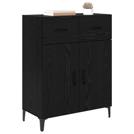 vidaXL Dressoir met lade Zwart Eiken 69,5 x 34 x 90 cm Bewerkt hout afbeelding3 - 1