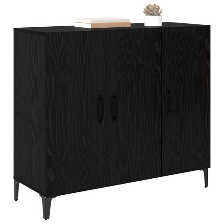 vidaXL Dressoir Zwart eiken 34 x 90 x 80 cm Bewerkt hout afbeelding3 - 1