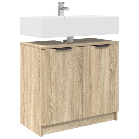 vidaXL Badkamer Kast Sonoma Eiken 64,5 x 33,5 x 59 cm Bewerkt hout afbeelding3 - 1