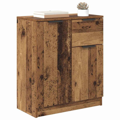 vidaXL Dressoir met lade Oudhout 60 x 30 x 70 cm Bewerkt hout afbeelding3 - 1