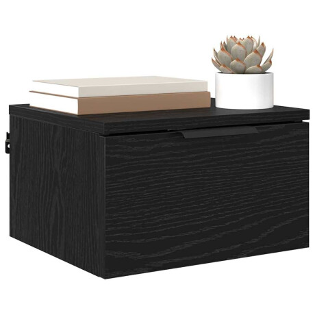 vidaXL Nachtkastje met lade Zwart Eiken 34 x 30 x 20 cm Bewerkt hout afbeelding3 - 1