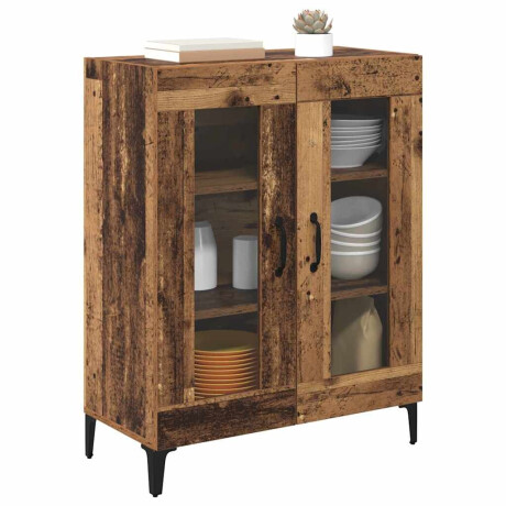 vidaXL Dressoir Oud Hout 69,5 x 34 x 90 cm Gemonteerd hout en ijzer afbeelding3 - 1