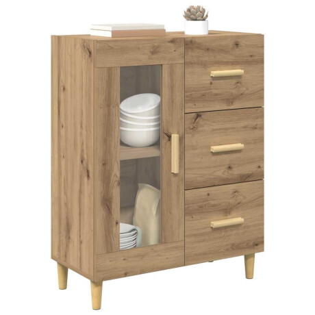 vidaXL Dressoir met lade Artisan Eiken 69,5 x 34 x 90 cm Bewerkt hout afbeelding3 - 1