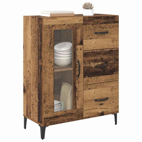 vidaXL Dressoir Oud Hout 69,5 x 34 x 90 cm Gemonteerd hout en ijzer afbeelding3 - 1