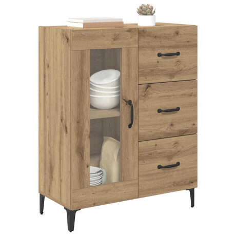 vidaXL Dressoir met lade Artisan Eiken 69,5 x 34 x 90 cm afbeelding3 - 1