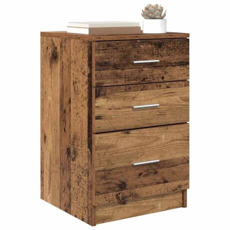 vidaXL Nachtkastje met lade Oudhout 40 x 40 x 63 cm Bewerkt hout afbeelding3 - 1