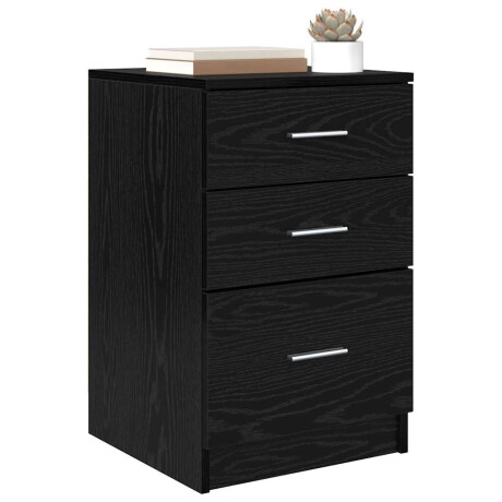 vidaXL Nachtkastje met lade Zwart Eiken 40 x 40 x 63 cm Bewerkt hout afbeelding3 - 1
