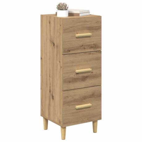 vidaXL Dressoir artisanaal eikenkleurig 34.5 x 34 x 90 cm Bewerkt hout afbeelding3 - 1