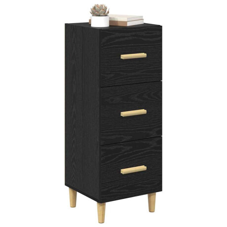 vidaXL Dressoir met lade Zwart eiken 34.5 x 34 x 90 cm Bewerkt hout afbeelding3 - 1