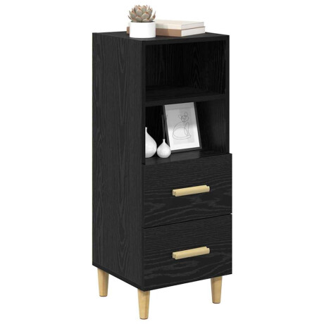 vidaXL Dressoir met lade Zwart eiken 34 x 34.5 x 90 cm Bewerkt hout afbeelding3 - 1