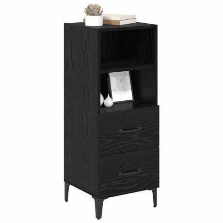 vidaXL Dressoir met lade Zwart eiken 34 x 34.5 x 90 cm Bewerkt hout afbeelding3 - 1