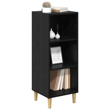 vidaXL Dressoir Zwart Eiken 34,5 x 32,5 x 90 cm Bewerkt hout afbeelding3 - 1