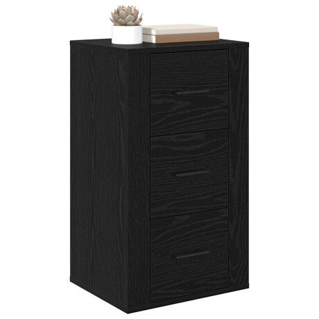 vidaXL Dressoir met lade Zwart Eiken 40 x 33 x 70 cm Bewerkt hout afbeelding3 - 1