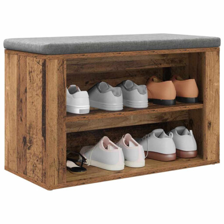 vidaXL Schoenenrek met plank Oud hout 75 x 35 x 45 cm Bewerkt hout afbeelding3 - 1