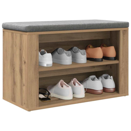 vidaXL Schoenenrek met plank artisanaal eikenkleurig 75 x 35 x 45 cm afbeelding3 - 1
