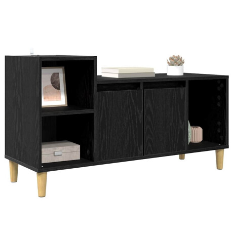 vidaXL TV-kast Zwart Eiken 100 x 35 x 55 cm Bewerkt hout afbeelding3 - 1
