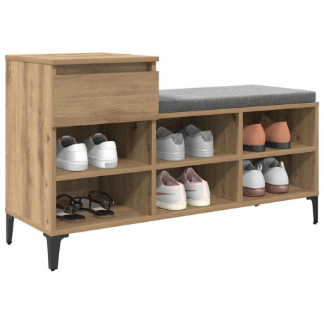 vidaXL Schoenenkast met lade artisanaal eikenkleurig 102 x 36 x 60 cm afbeelding3 - 1
