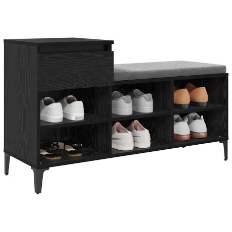vidaXL Schoenenkast met lade Zwart eiken 102 x 36 x 60 cm Bewerkt hout afbeelding3 - 1
