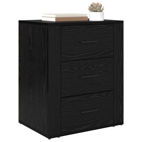vidaXL Nachtkastje met lade Zwart Eiken 35 x 50 x 60 cm Bewerkt hout afbeelding3 - 1
