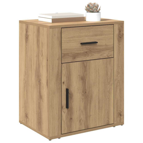 vidaXL Nachtkastje met lade Artisan Eiken 35 x 50 x 60 cm Bewerkt hout afbeelding3 - 1
