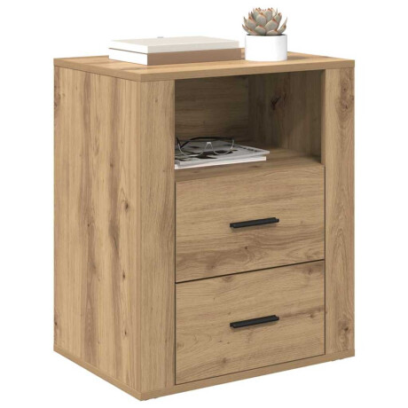 vidaXL Nachtkastje met lade Artisan Eiken 35 x 50 x 60 cm Bewerkt hout afbeelding3 - 1